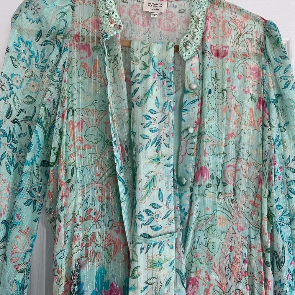 HEMANT & NANDITA Cosmic Floral Maxi Dress Sz. Small - Picture 11 of 13